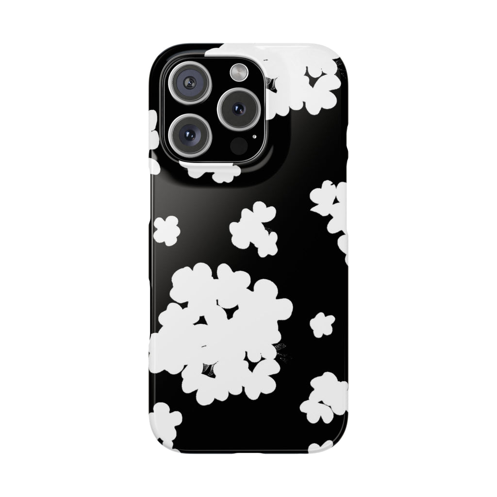 Black & White Abstract Flower Pattern Case