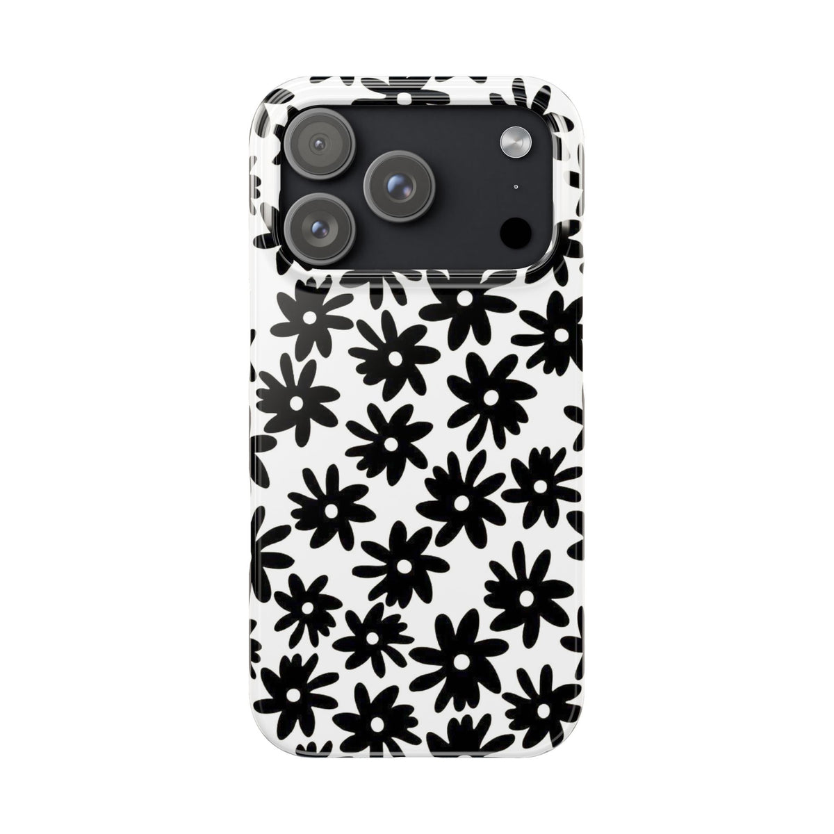 Black Daisy on White Case