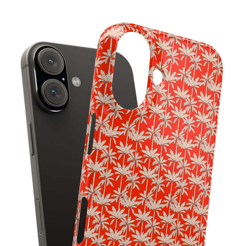 Red Tropical Palm Pattern Case