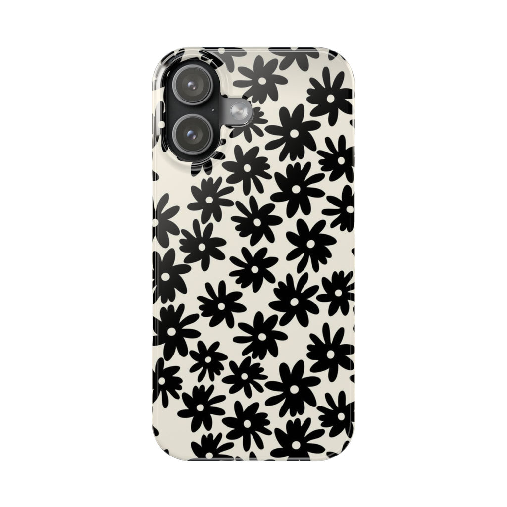 Black Daisy Phone Case