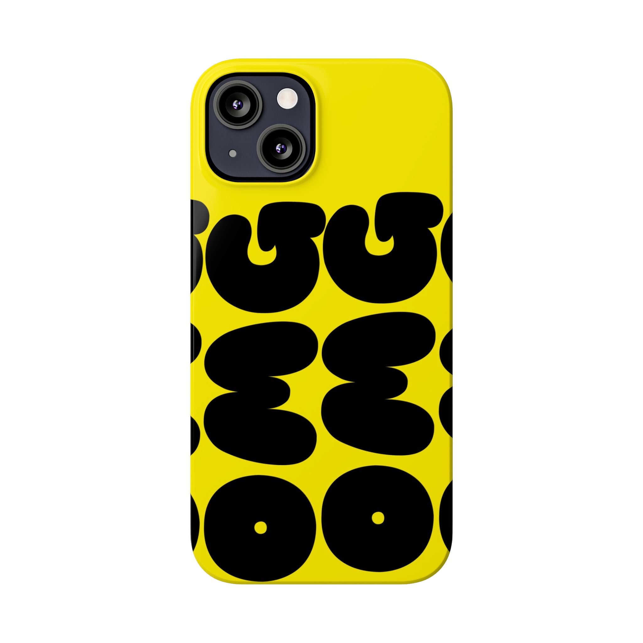 Yellow Retro Bubble Pattern Slim Phone Case