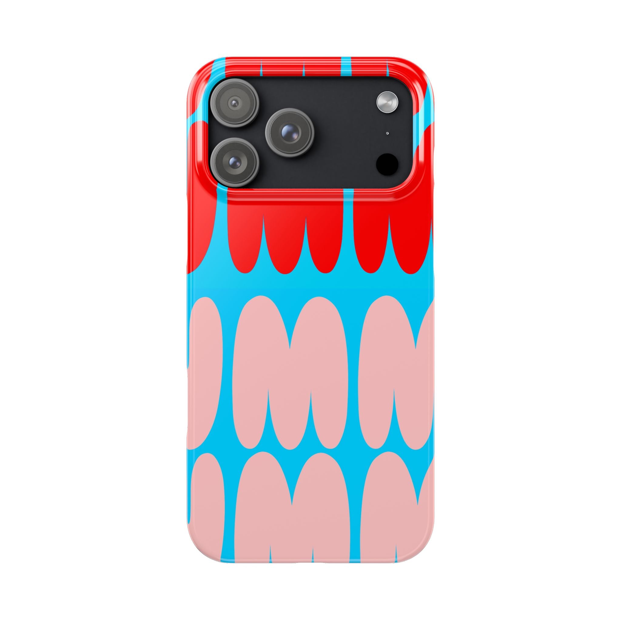 Yum Red & Pink on a Blue Case