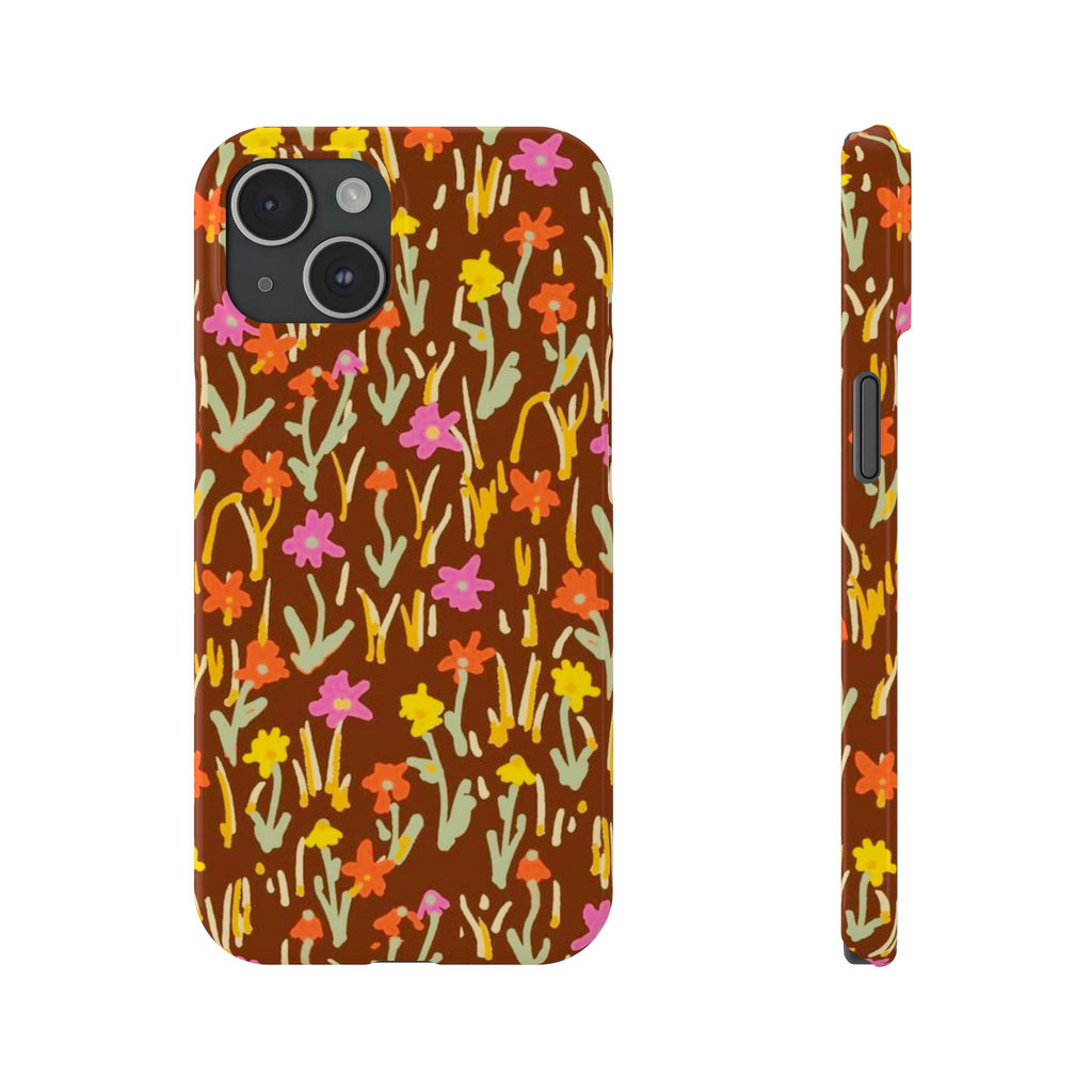 Brown Retro Floral Cover