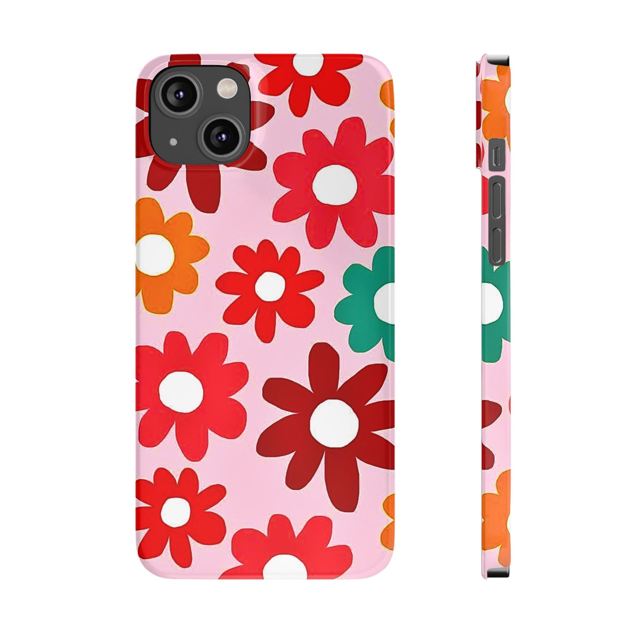 Retro Floral Case — Pink Daisy Pattern