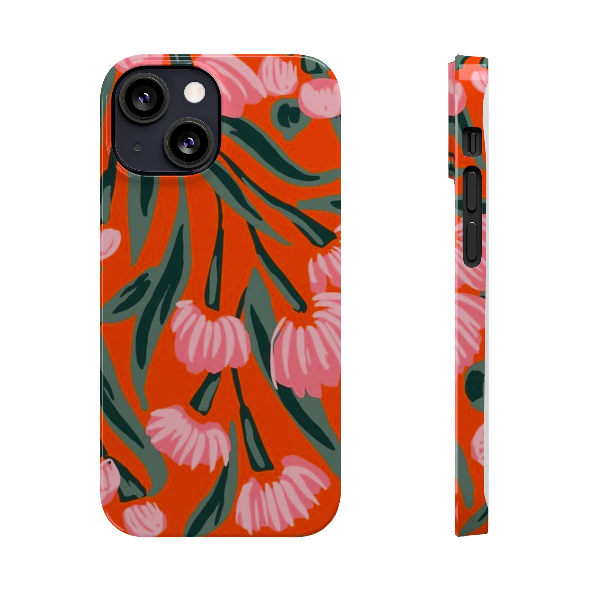 Pink Petal on Orange Background