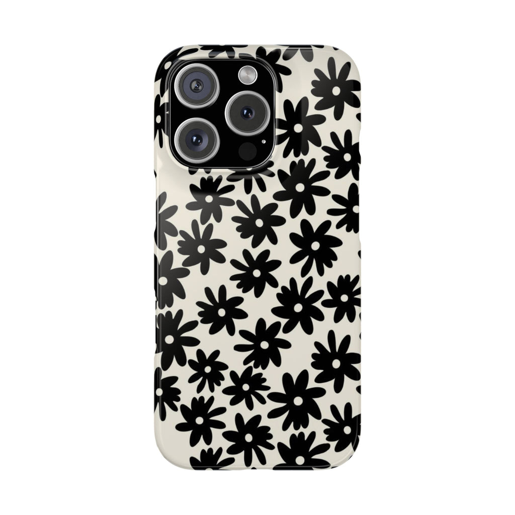 Black Daisy Phone Case