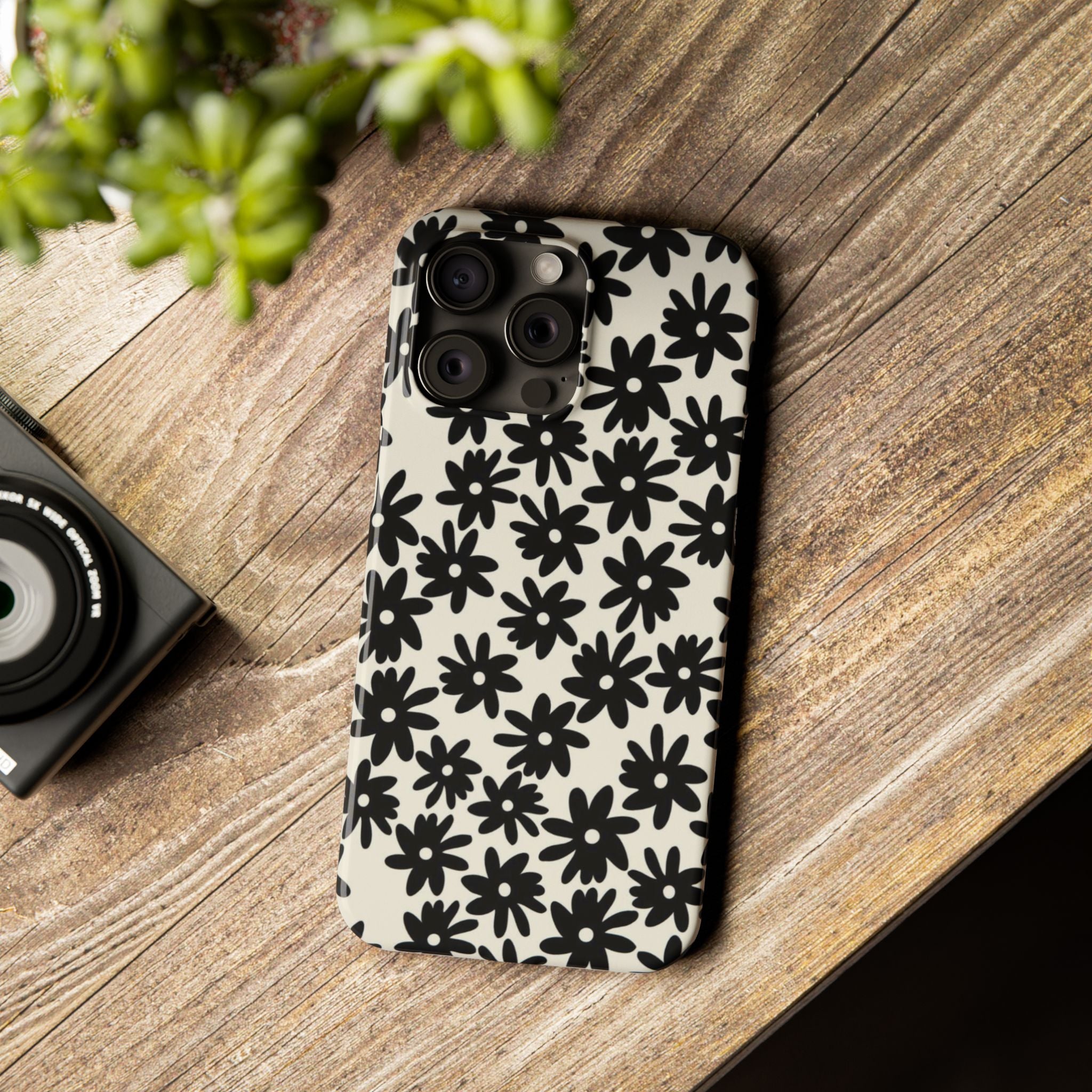 Black Daisy Phone Case