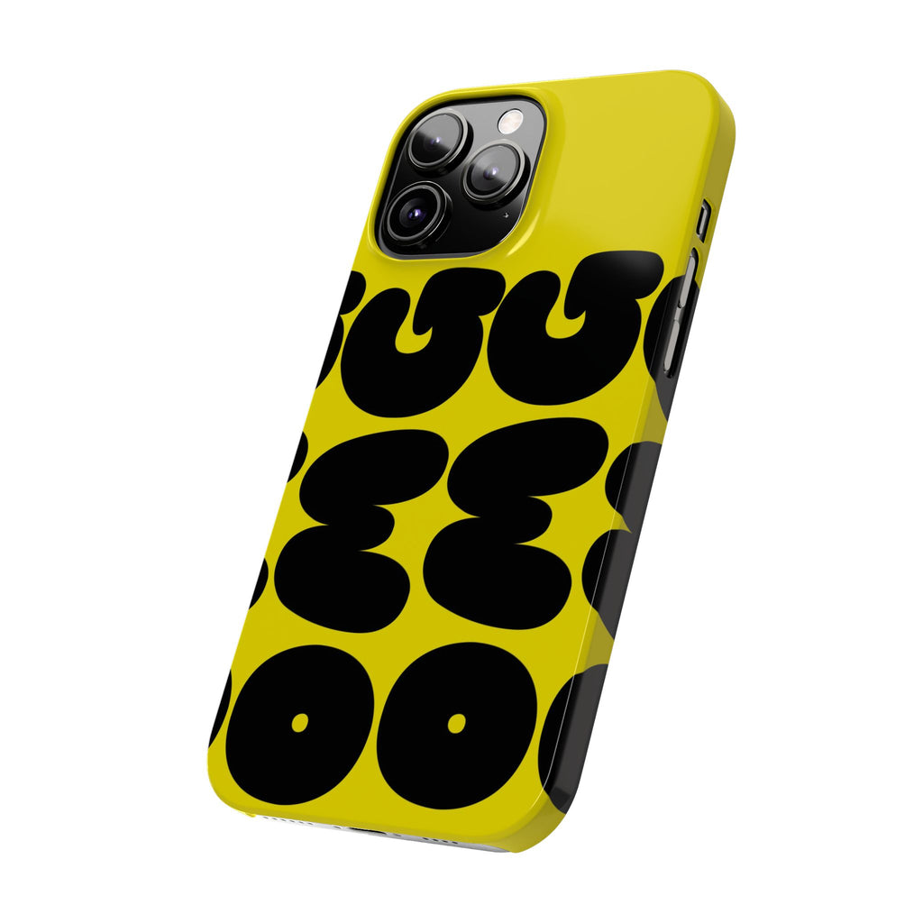 Yellow Retro Bubble Pattern Slim Phone Case