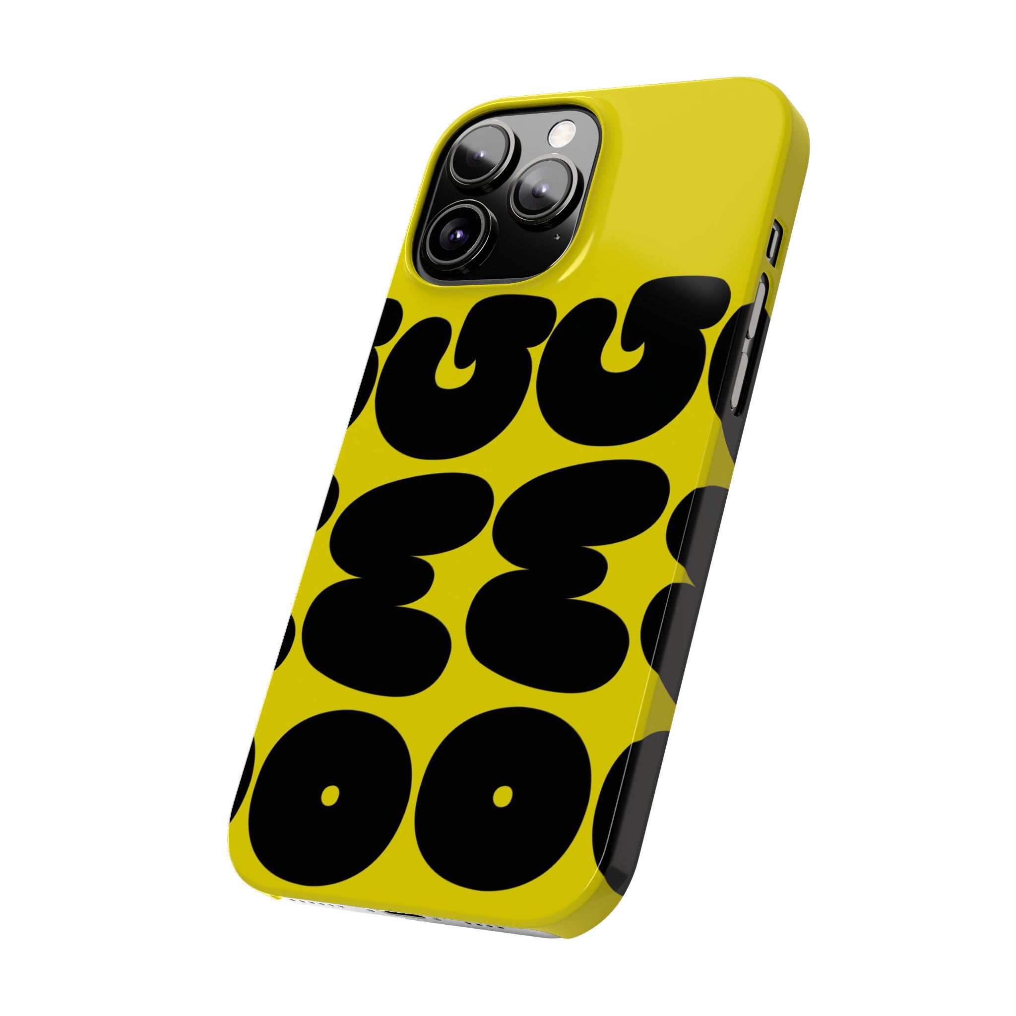 Yellow Retro Bubble Pattern Slim Phone Case