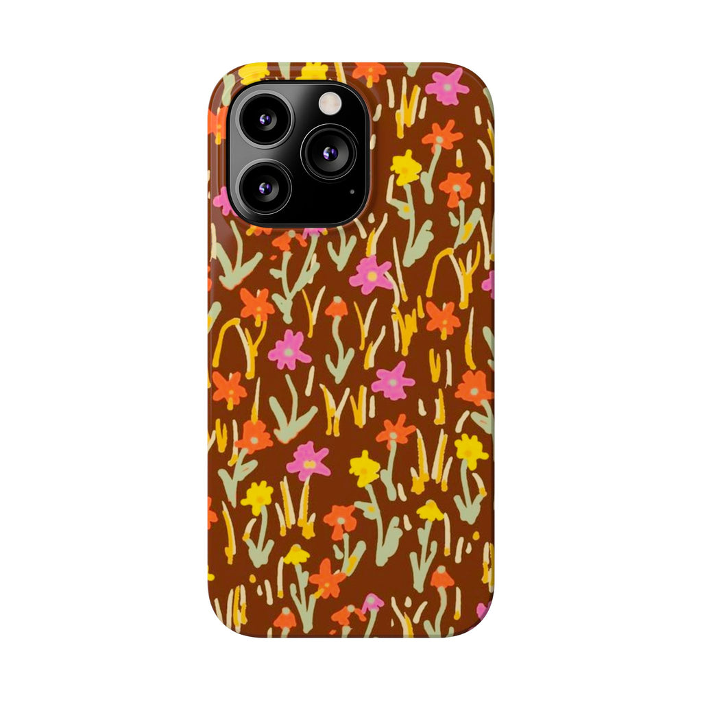 Brown Retro Floral Cover