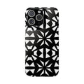 Black & White Geometric Case — Kaleidoscope Star Pattern