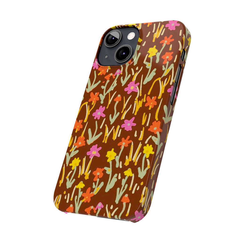 Brown Retro Floral Cover