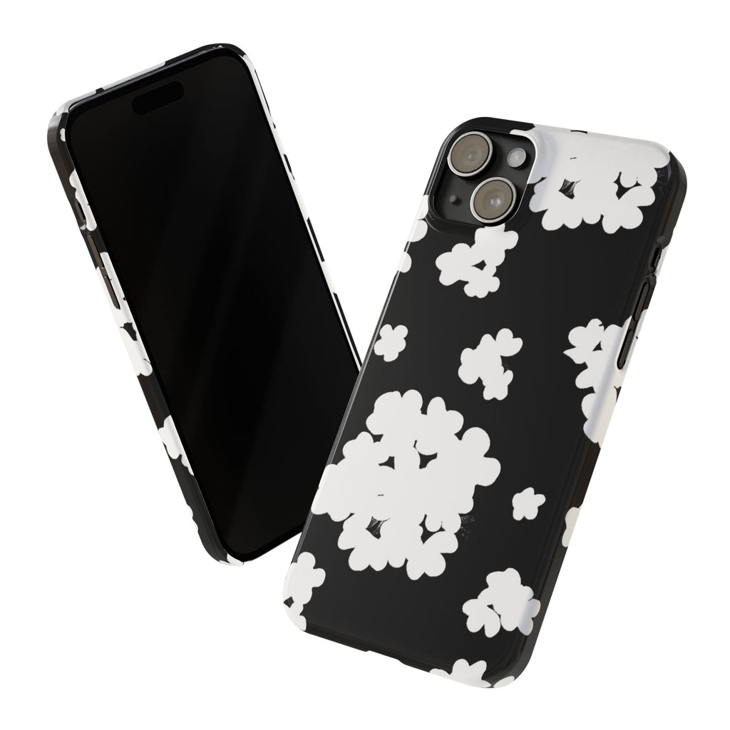 Black & White Abstract Flower Pattern Case