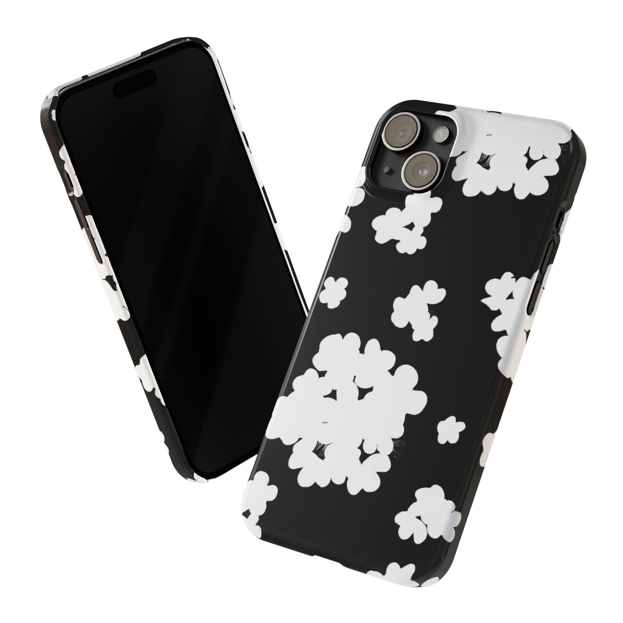 Black & White Abstract Flower Pattern Case