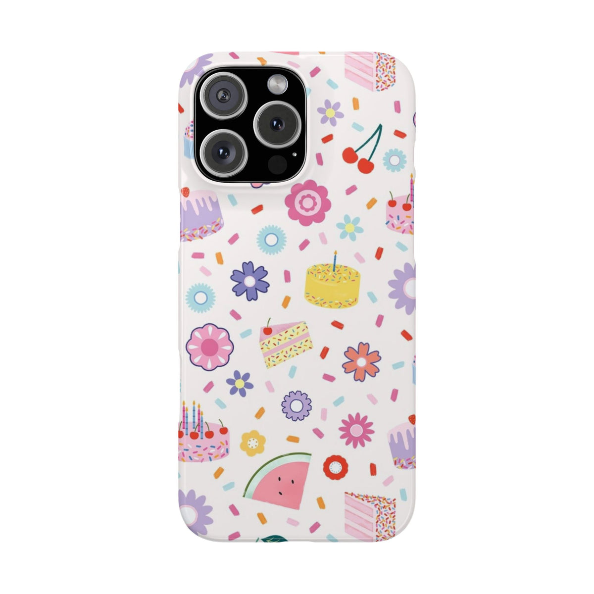 Pastel Birthday Cake & Flowers Case