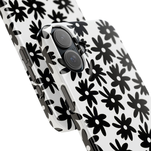 Black Daisy on White Case