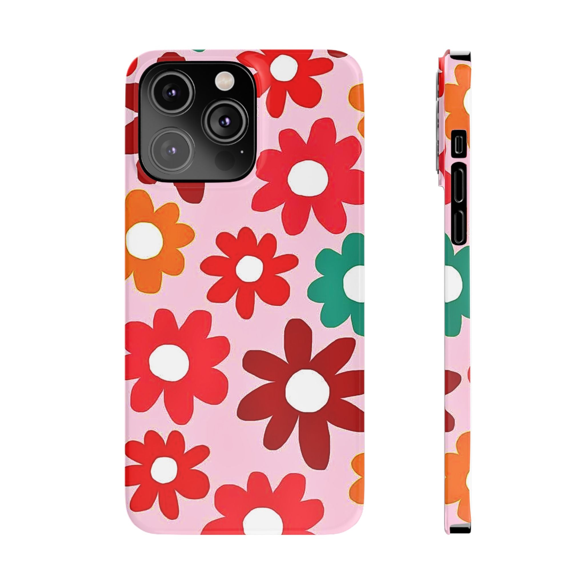 Retro Floral Case — Pink Daisy Pattern