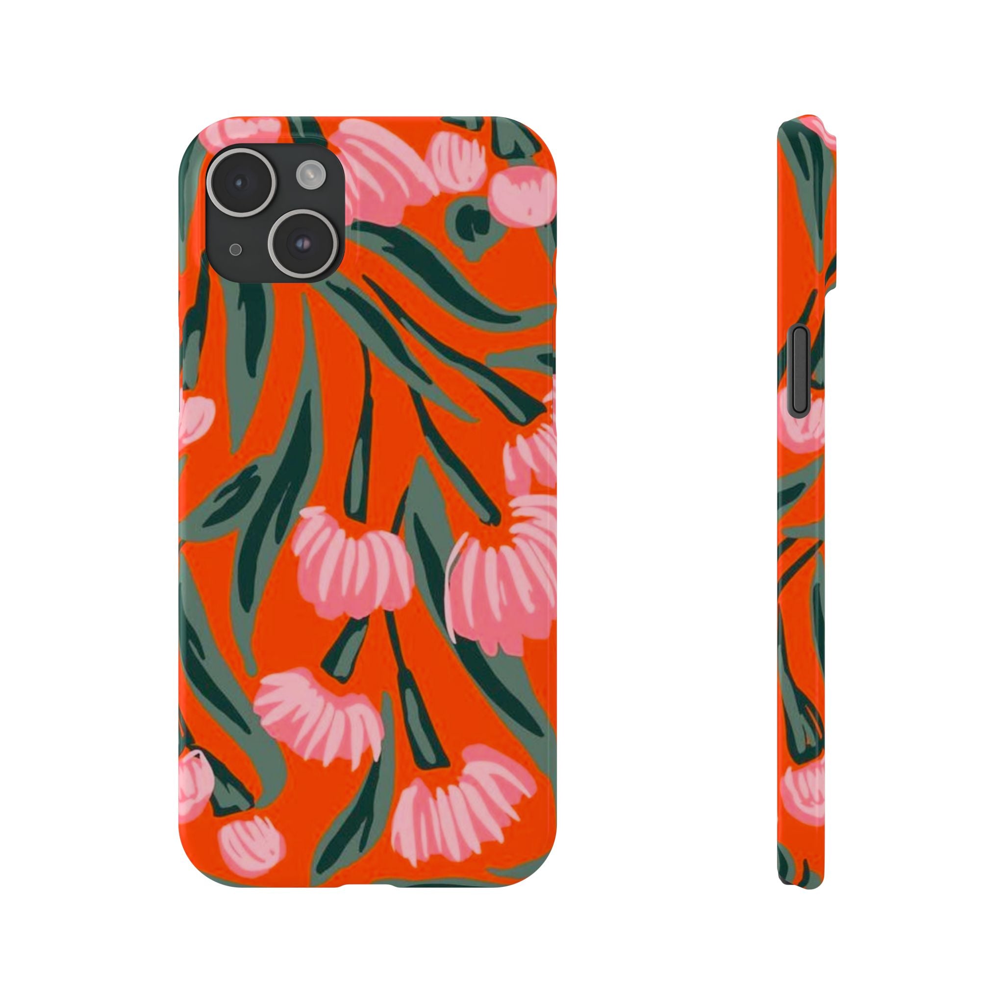 Pink Petal on Orange Background