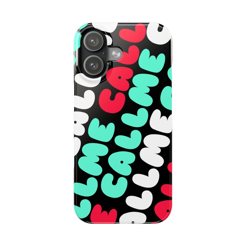 Call Me Turquoise mixed Bold Bubble Text