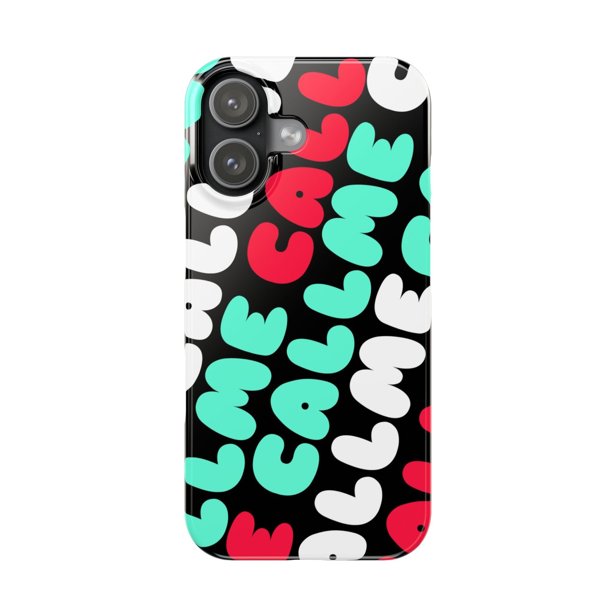 Call Me Turquoise mixed Bold Bubble Text