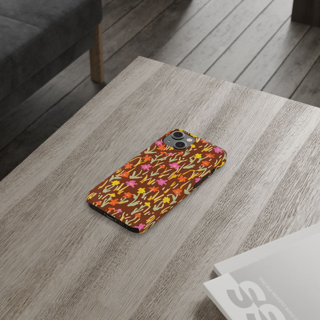 Brown Retro Floral Cover