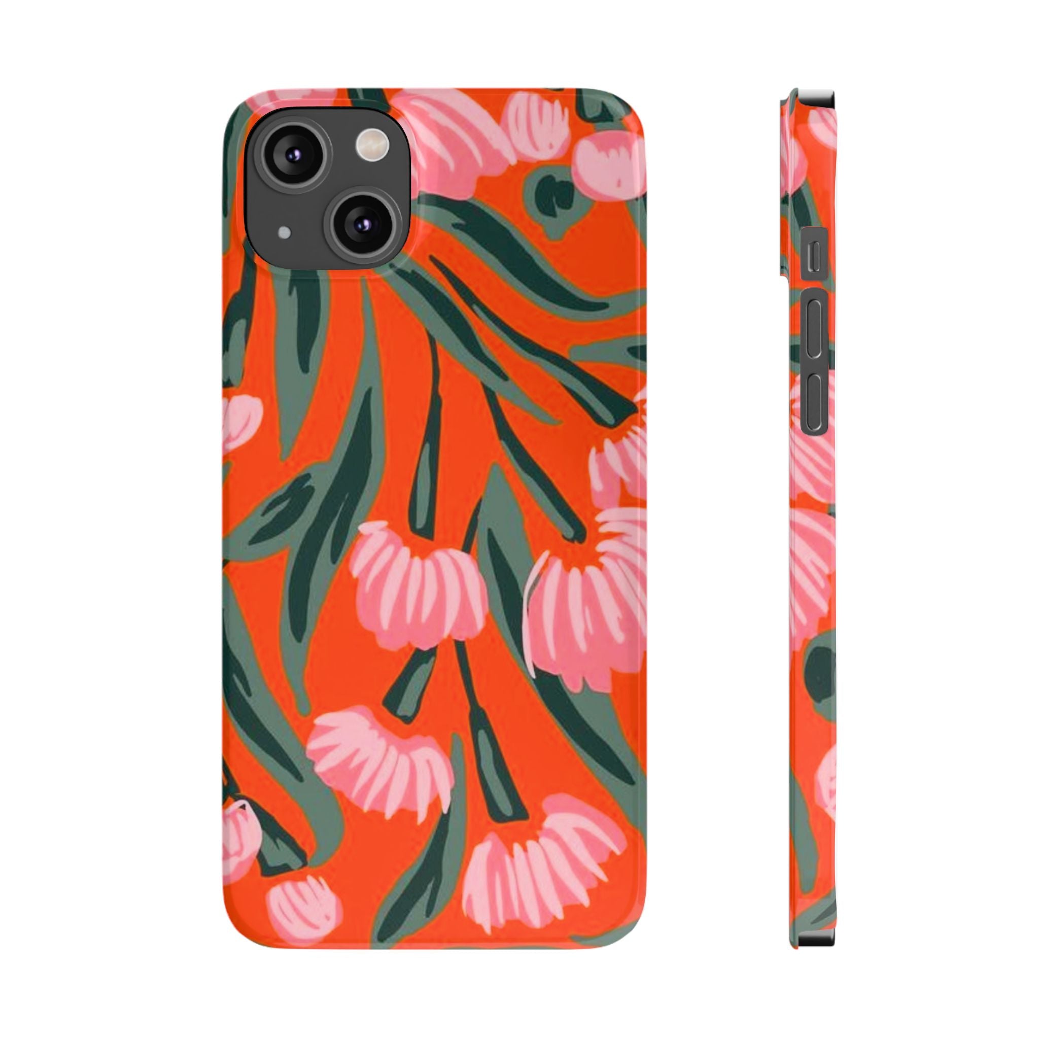 Pink Petal on Orange Background