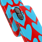 Blue Heart on Red Case