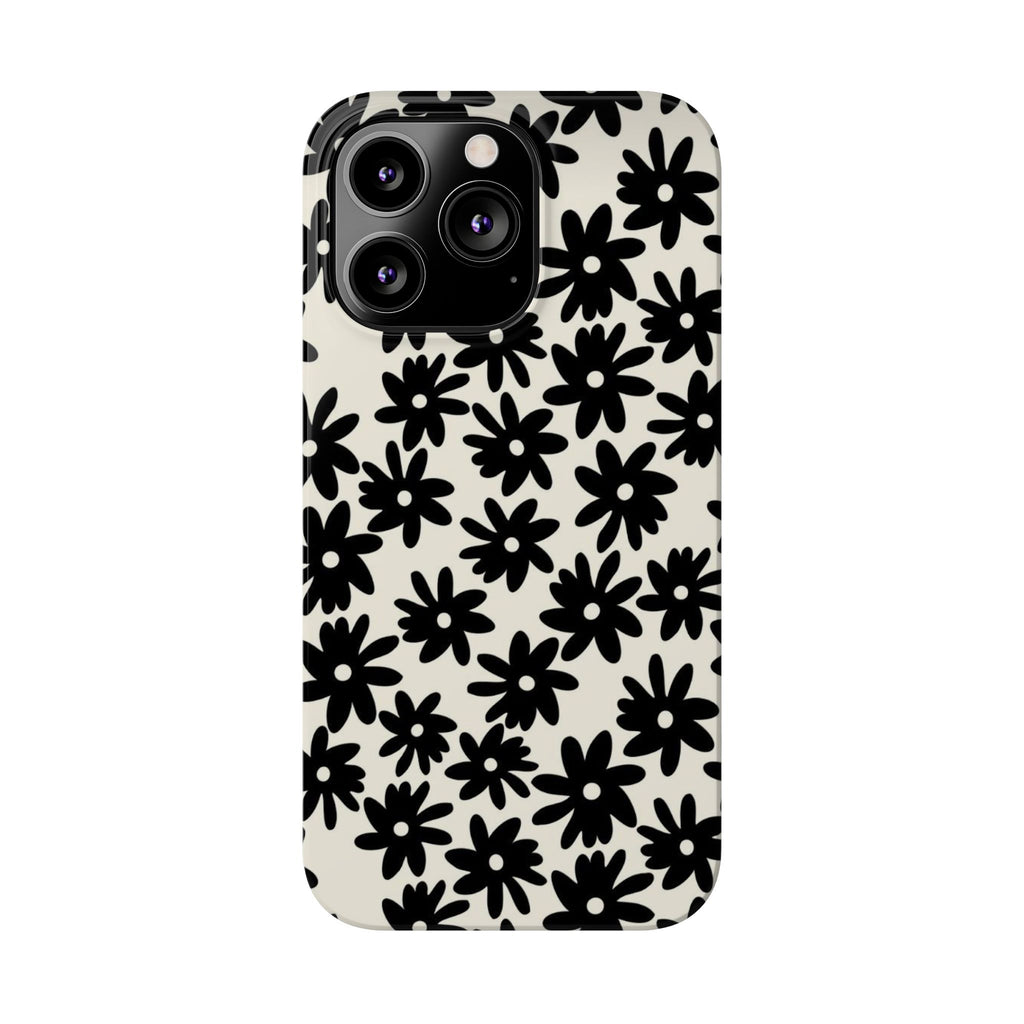 Black Daisy Phone Case