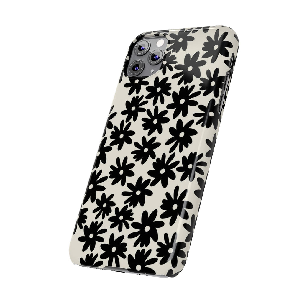 Black Daisy Phone Case