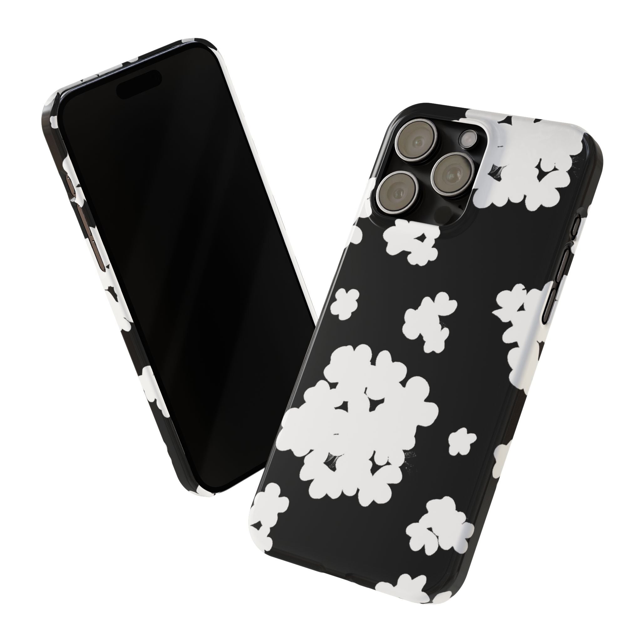 Black & White Abstract Flower Pattern Case