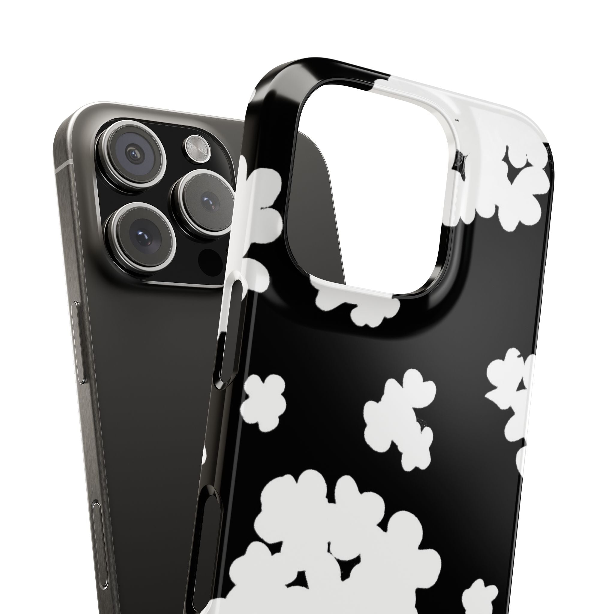 Black & White Abstract Flower Pattern Case