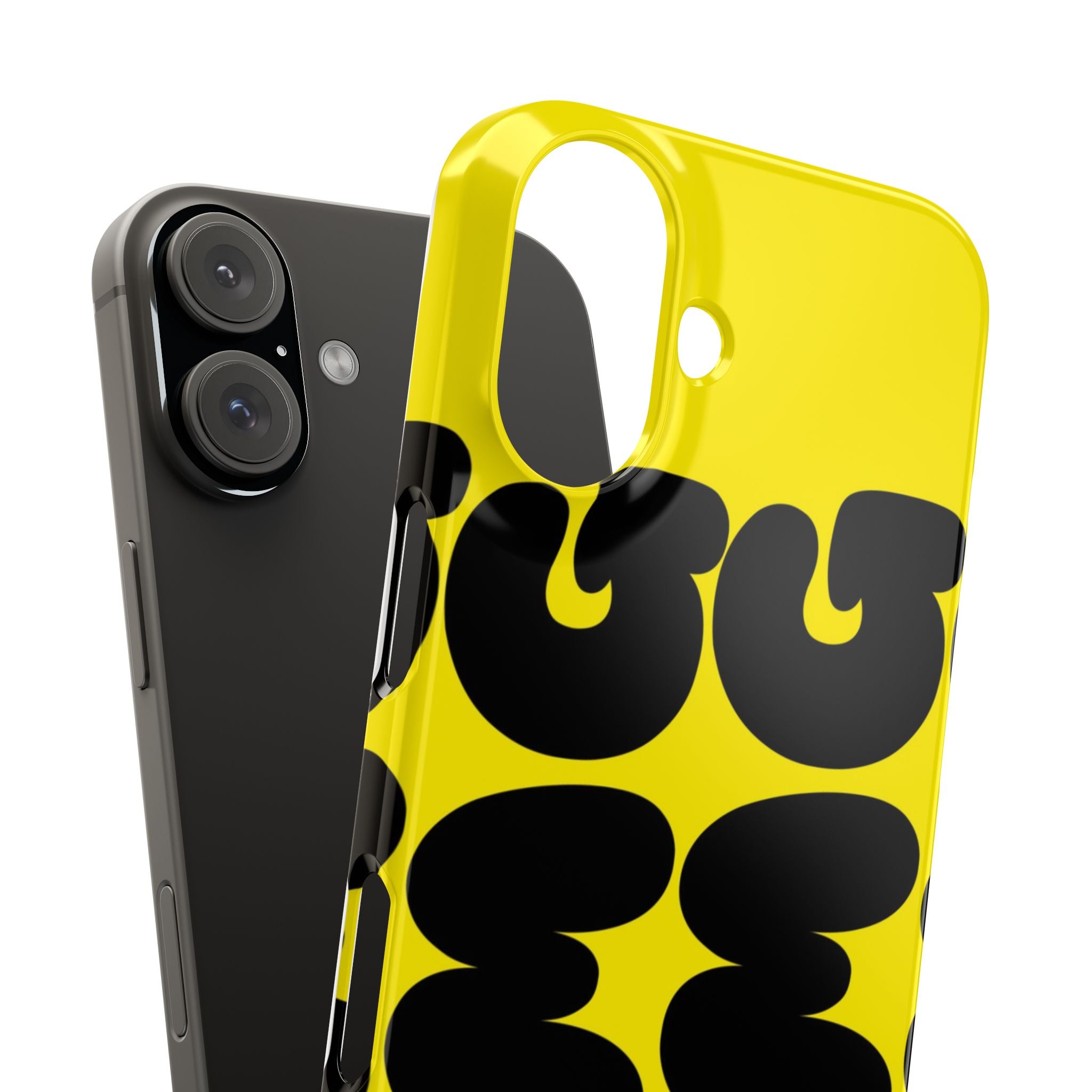 Yellow Retro Bubble Pattern Slim Phone Case
